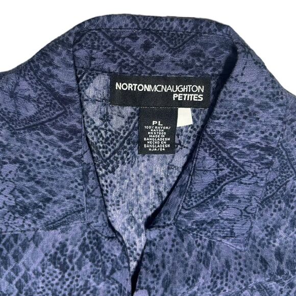 Vintage 2 piece Norton McNaughton Petite Blue Dress Set Cottagecore 90s Vintage - Picture 2 of 10